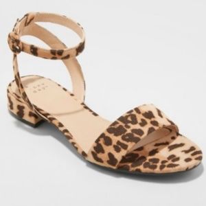 Leopard Ankle Strap Sandals